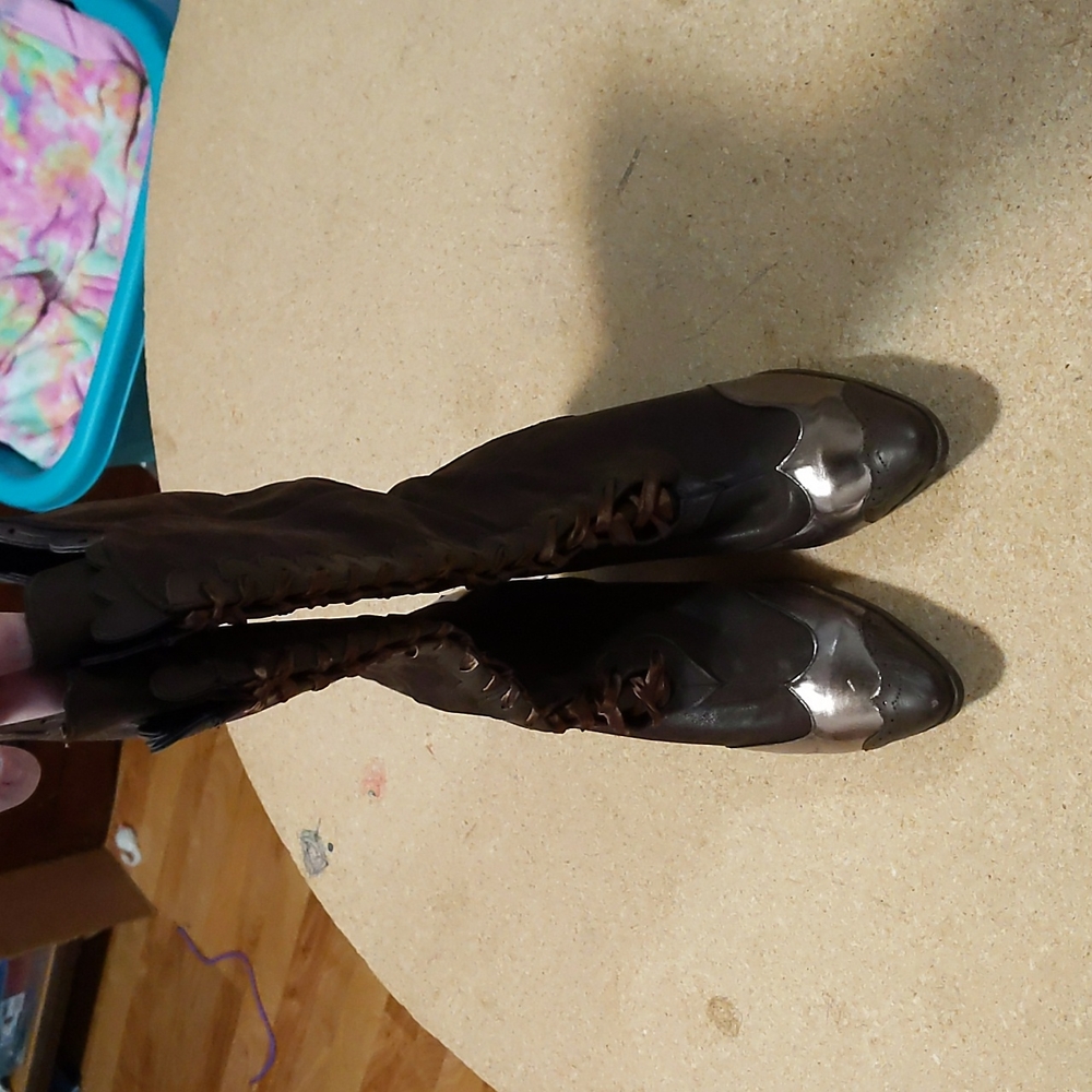 Victorian style brown boots